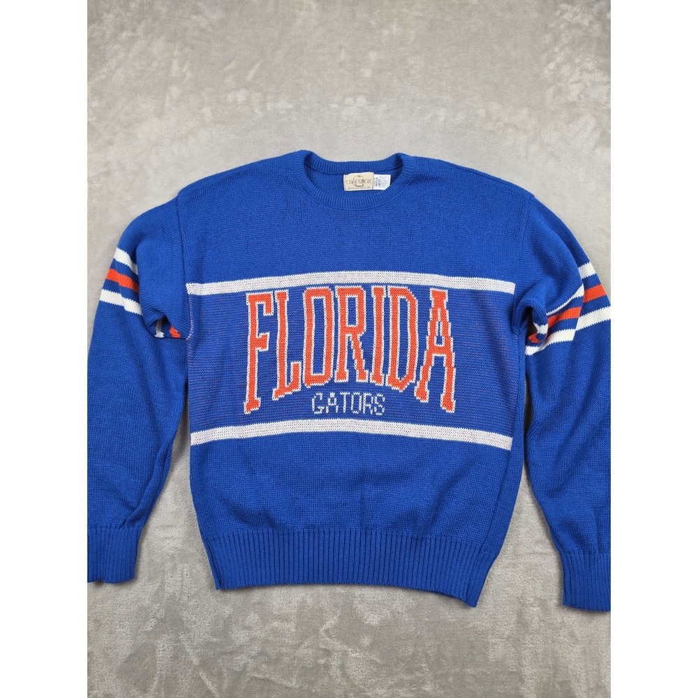 Vintage Cliff Engle Florida Gators Sweater Adult M Blue 1984 Acrylic Knit USA